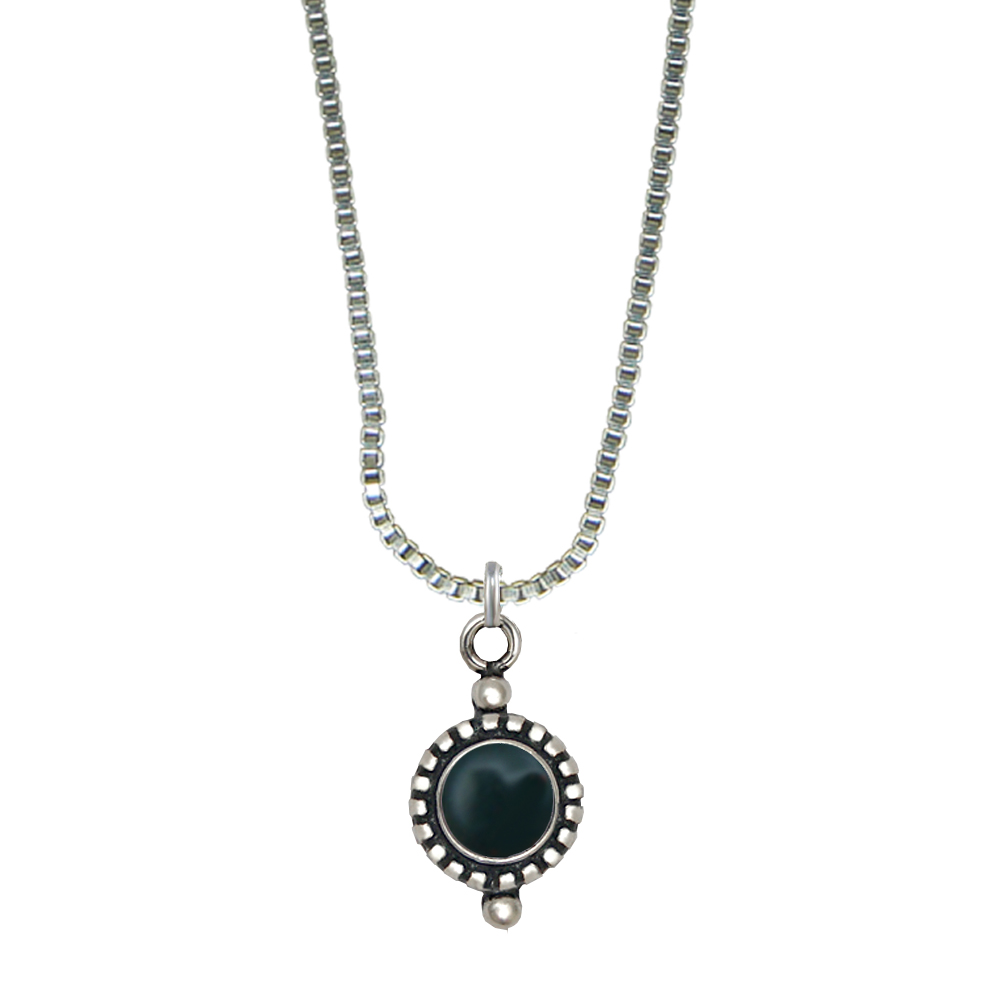 Sterling Silver Little Bloodstone Pendant Necklace